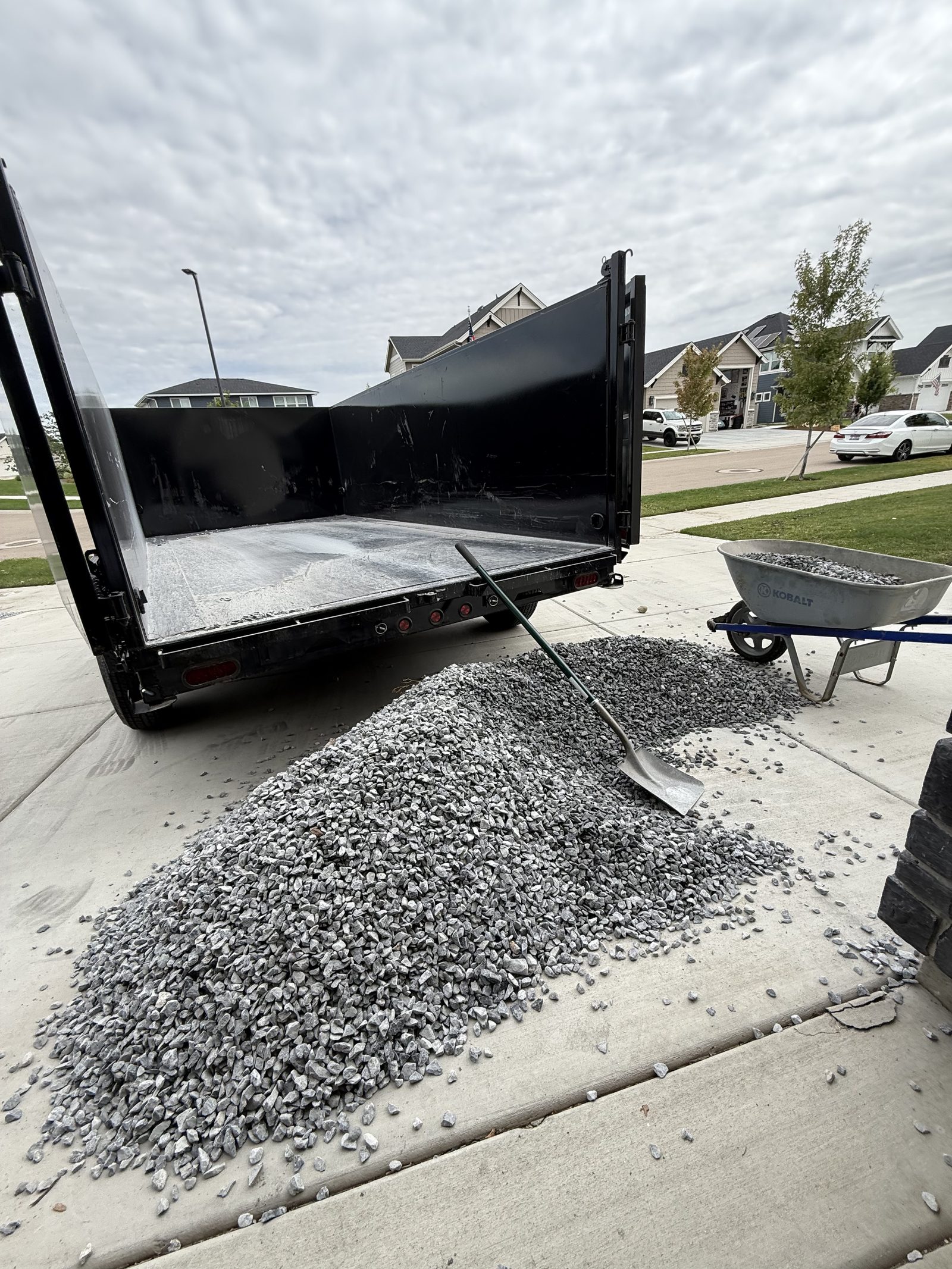 Blue gravel delivered from Crap Kings trailer — Meridian Idaho
